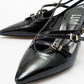 Magra Black Patent Pointed-Toe Slingback Stiletto (Women)