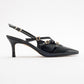 Magra Black Patent Pointed-Toe Slingback Stiletto (Women)