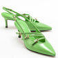 Magra Green Patent Pointed-Toe Slingback Stiletto (Women)
