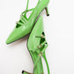 Magra Green Patent Pointed-Toe Slingback Stiletto (Women)