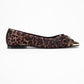 Abra - Black And Yellow Patterned Stone-Embellished Bow Ballet Flat (Women)