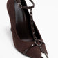 Juliana - Brown Strapped Metallic Toe Heeled Shoe (Women)