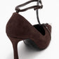 Juliana - Brown Strapped Metallic Toe Heeled Shoe (Women)