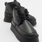 Ovela - Black Thick Sole Lace-Up Sport Boot (Women)