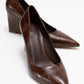 Puera - Tan Croc-Print Pointed Toe Platform Heel Shoe (Women)