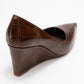 Puera - Tan Croc-Print Pointed Toe Platform Heel Shoe (Women)