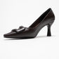 Astra - Brown Striped Buckle Heeled Pump (Women)