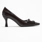 Astra - Brown Striped Buckle Heeled Pump (Women)