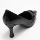 Astra - Black Striped Buckle Stiletto Heeled Shoe (Women)