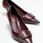 Marcia - Burgundy Printed Buckle Stiletto Heeled Shoe (Women)