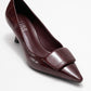 Marcia - Burgundy Printed Buckle Stiletto Heeled Shoe (Women)