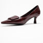 Marcia - Burgundy Printed Buckle Stiletto Heeled Shoe (Women)