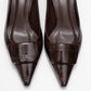 Marcia - Brown Embossed Buckle Stiletto Heel Shoe (Women)