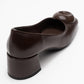 Mila - Brown Buckle Square Toe Block Heel Shoe (Women)