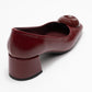 Mila - Burgundy Buckle Square Toe Block Heel Shoe (Women)