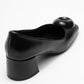 Mila - Black Buckle Square Toe Block Heel Shoe (Women)