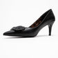 Great - Black Buckle Heeled Shoe (Women)