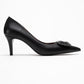 Great - Black Buckle Heeled Shoe (Women)