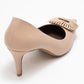 Great - Beige Brown Buckle Heeled Shoe (Women)