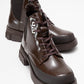 Challo - Brown Patent Lace-Up Ankle Boot (Women)
