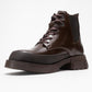 Challo - Brown Patent Lace-Up Ankle Boot (Women)