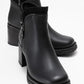 Parly - Black Zip-Detail Block Heel Boot (Women)