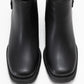 Parly - Black Zip-Detail Block Heel Boot (Women)