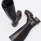 Chapel - Brown Leather Buckle Stretch Detail Boot (Women)