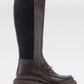 Chapel - Brown Leather Buckle Stretch Detail Boot (Women)