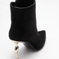 Crista - Black Pointed Toe Heeled Boot (Women)