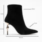 Crista - Black Pointed Toe Heeled Boot (Women)
