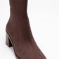 Chara - Brown Suede Block Heel Ankle Boot (Women)