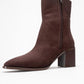 Chara - Brown Suede Block Heel Ankle Boot (Women)