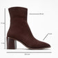 Chara - Brown Suede Block Heel Ankle Boot (Women)