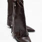 Lola - Brown Zip Pointed Toe Heeled Boot (Women)
