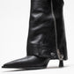 Lola - Black Zip Pointed Toe Heeled Boot (Women)