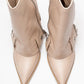 Lola - Beige Zip Pointed Toe Heeled Boot (Women)