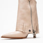 Lola - Beige Zip Pointed Toe Heeled Boot (Women)
