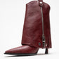 Lola - Burgundy Zip Pointed Toe Heeled Boot (Women)