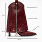 Lola - Burgundy Zip Pointed Toe Heeled Boot (Women)