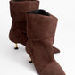 Stein - Brown Pointed Toe Gusseted Short Boot (Women)