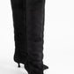 Zach - Black Slim Heel Over-The-Knee Boot (Women)