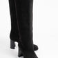 Josette - Black Block Heel Knee-High Boot (Women)