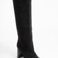 Josette - Black Block Heel Knee-High Boot (Women)
