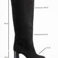 Josette - Black Block Heel Knee-High Boot (Women)