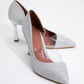 653 - Silver Metallic Heeled Shoe (Women)