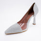 653 Heeled Shoe Silver Metallic
