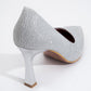 653 Heeled Shoe Silver Metallic