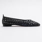 Arcola - Black Knitted Pattern Ballet Flat (Women)