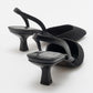 Over - Black Tweed Pointed Toe Low Heel Shoe (Women)